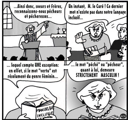 BD humoristique sur le langage inclusif.